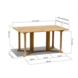 Shelley 5ft Teak Gateleg Drop Leaf Table – 1.5m