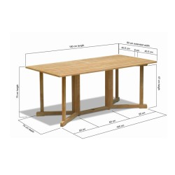 Shelley 6ft Teak Gateleg Drop Leaf Table – 1.8m