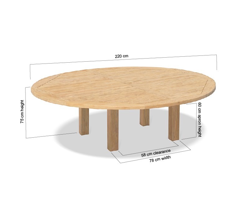 Titan 7ft Large Round Garden Table,...