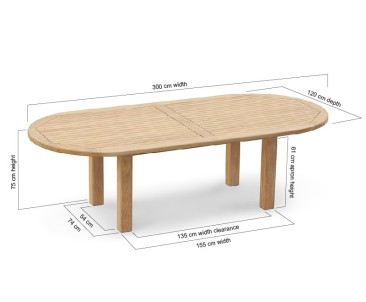 Titan Chunky Oval Garden Table – 1.2 x 3m 2