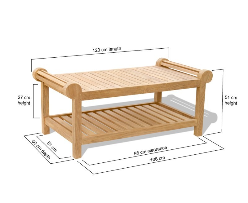 Teak Lutyens-Style Coffee Table with...