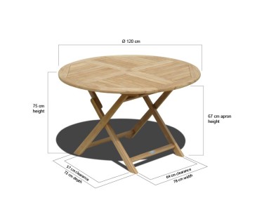 Suffolk 4ft Round Folding Garden Table – 1.2m 2