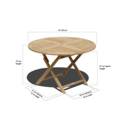 Suffolk 4ft Round Folding Garden Table – 1.2m