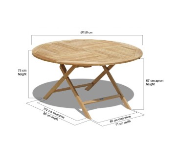 Suffolk 5ft Round Folding Outdoor Dining Table – 1.5m 2