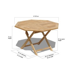 Suffolk 4ft Folding Octagonal Garden Table – 1.2m