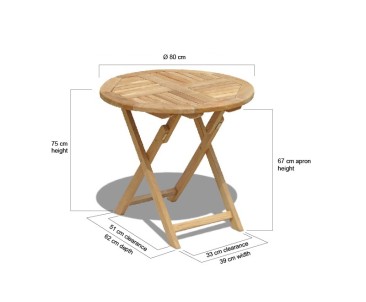 Suffolk Folding Outdoor Table, Round – 0.8m 2