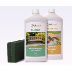 Teak Cleaner & Protector Kit with Scrubbing Pads