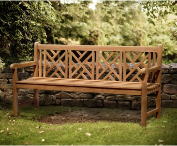 Princeton Teak Chippendale Bench 2