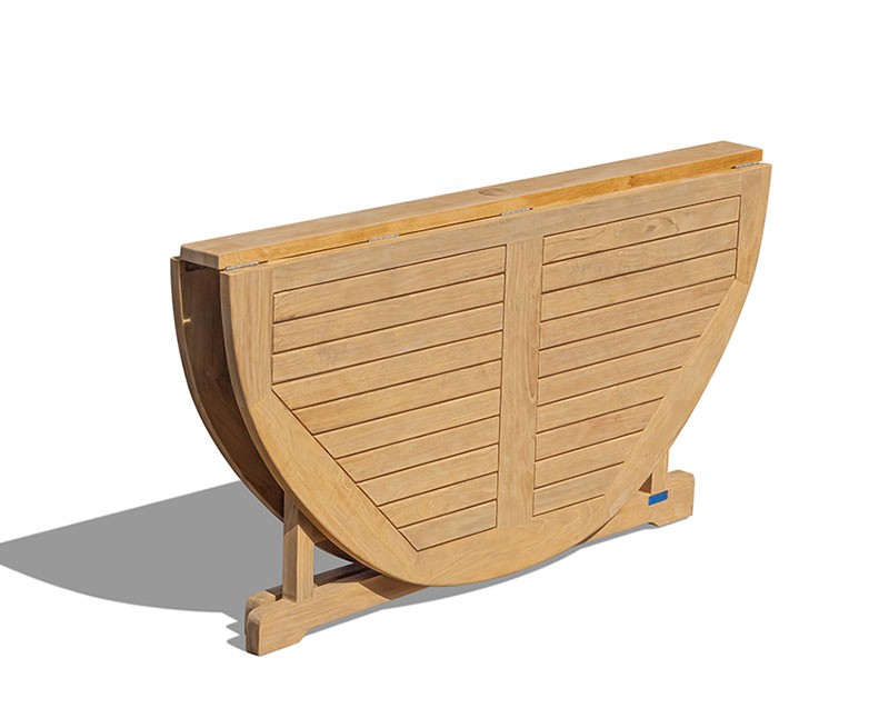 Berrington Round Teak Drop Leaf Patio Table 1.5m