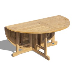 Berrington Round Teak Drop Leaf Patio Table – 1.5m