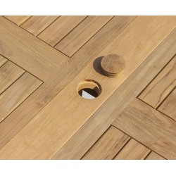 Berrington Round Teak Drop Leaf Patio Table – 1.5m