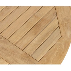 Berrington Round Teak Drop Leaf Patio Table – 1.5m