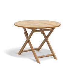 Suffolk Teak Folding Round Garden Table – 1m
