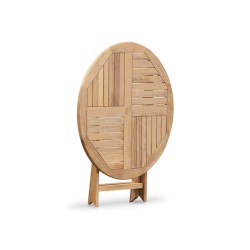 Suffolk Teak Folding Round Garden Table – 1m