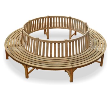 Extra Large Teak Circular Tree Bench - 2.96m