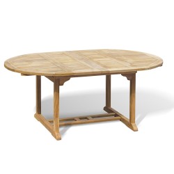 Brompton Teak Extending Garden Table, Double Leaf, Oval – 1.2 - 1.8m