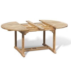 Brompton Teak Extending Garden Table, Double Leaf, Oval – 1.2 - 1.8m