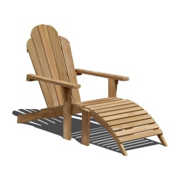 Adirondack Chair, Teak wood with leg rest