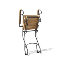 Fully Folding Bistro Teak & Metal Outdoor Armchair