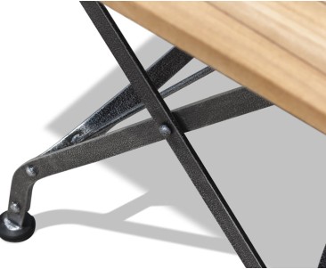 Teak Folding Square Bistro Table, Black – 0.6m 2