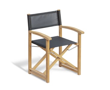 Teak and Fabric Foldable Director’s Chair