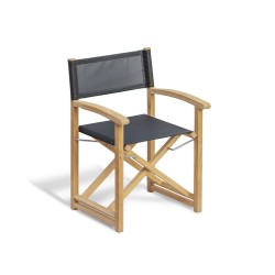 Teak and Fabric Foldable Director’s Chair