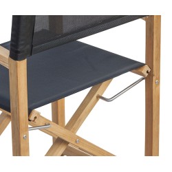 Teak and Fabric Foldable Director’s Chair