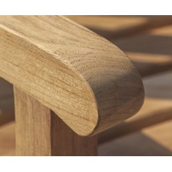 Henley Teak 3/4 Curved Bench with Armrestss