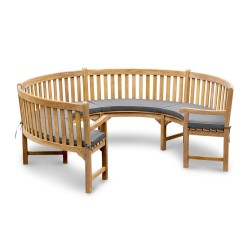 Henley Teak 3/4 Curved Bench with Arms