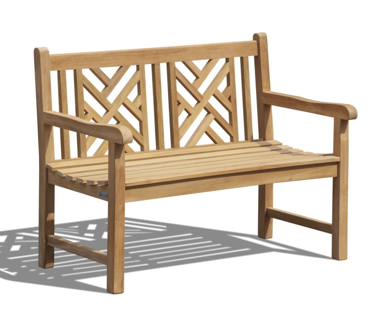 Princeton Teak Chippendale Bench - 1.2m