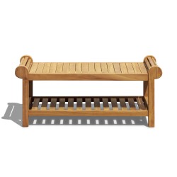 Teak Lutyens-Style Coffee Table with shelf