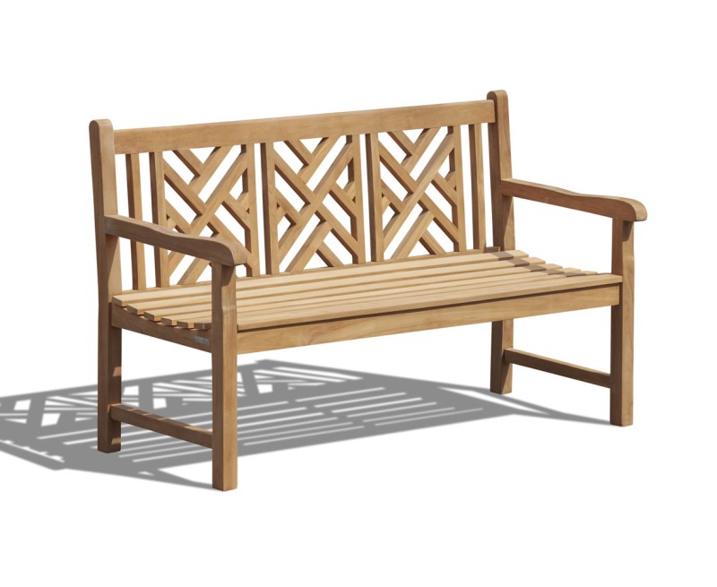 Princeton Teak Chippendale Bench - 1.5m