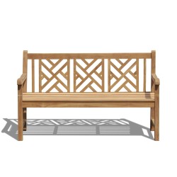 Princeton Teak Chippendale Bench - 1.5m