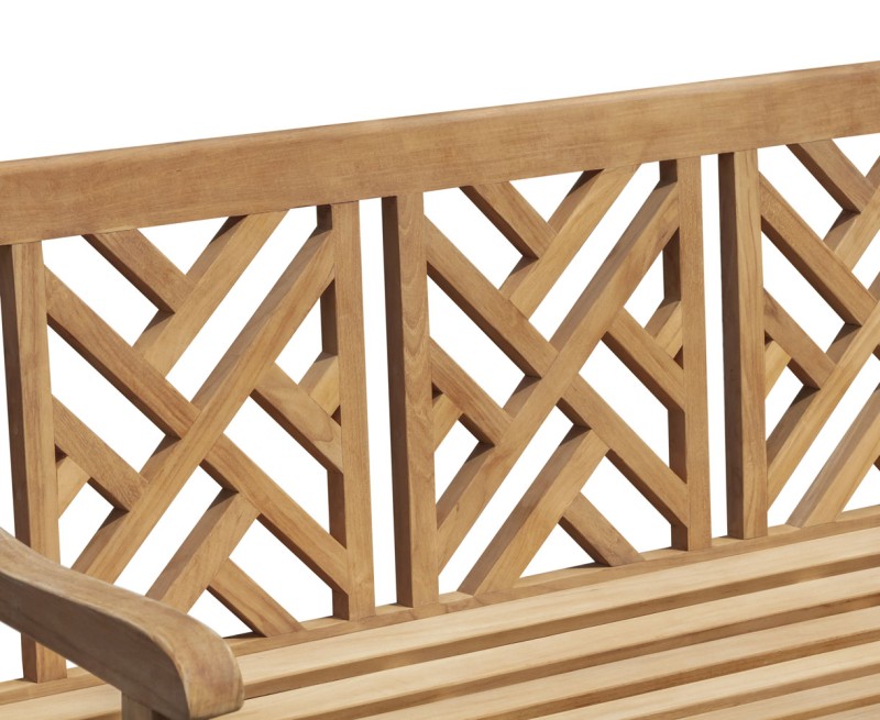 Princeton Teak Chippendale Bench - 1.5m