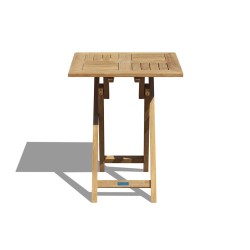 Suffolk Square Garden Table, Folding, Teak – 0.6m