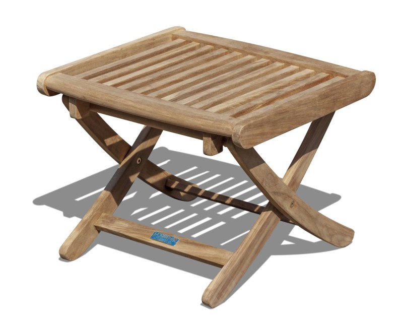 Bali Teak Folding Footstool / Side Table