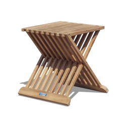 Chelsea Teak Garden Footstool / Side Table