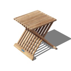 Chelsea Teak Garden Footstool / Side Table