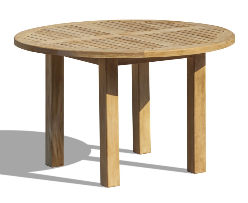 Titan Teak Round Outdoor Table, square leg – 1.2m