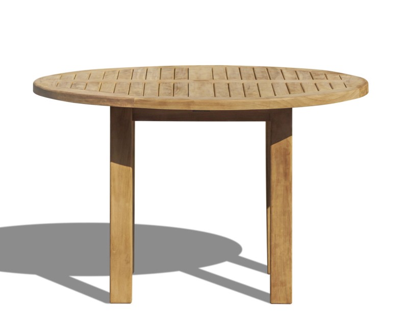 Titan Teak Round Outdoor Table, square leg – 1.2m