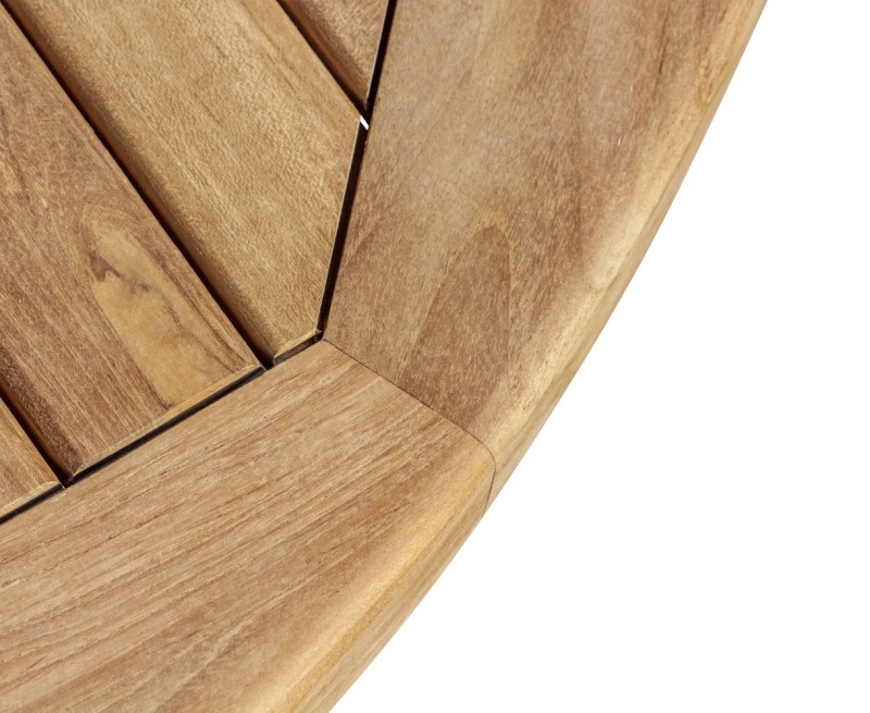 Titan Teak Round Outdoor Table, square leg – 1.2m