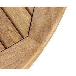 Titan Teak Round Outdoor Table, square leg – 1.2m
