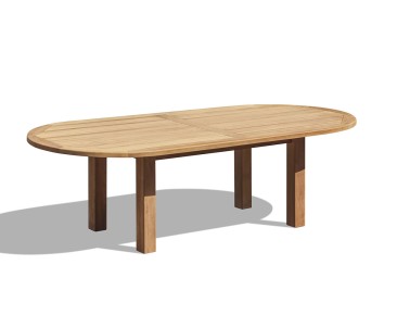 Titan Large Sturdy Oval Garden Table, square leg – 2.6m 2