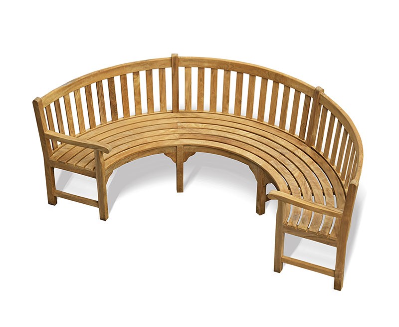 Henley Curved Wooden Bench - Semi-Circular