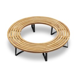 Backless Teak Tree Seat with Metal Legs