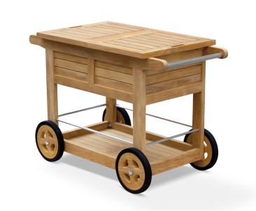 Teak Bar Cart with Ice Buckets 2