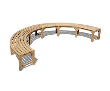 Half Teak Backless Tree Seat - 3.48m