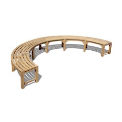 Half Teak Backless Tree Seat - 3.48m