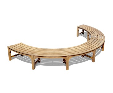 Half Teak Backless Tree Seat - 3.48m 2
