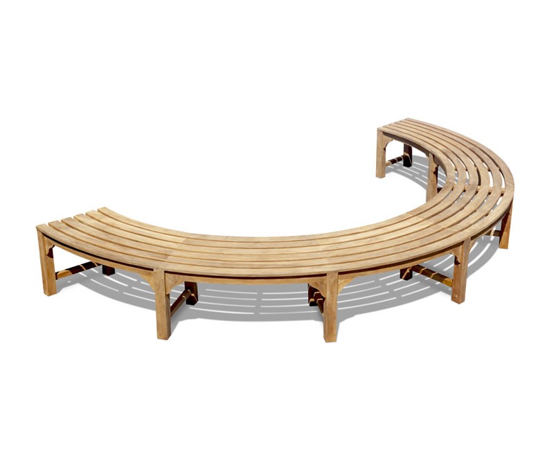 Half Teak Backless Tree Seat - 3.48m